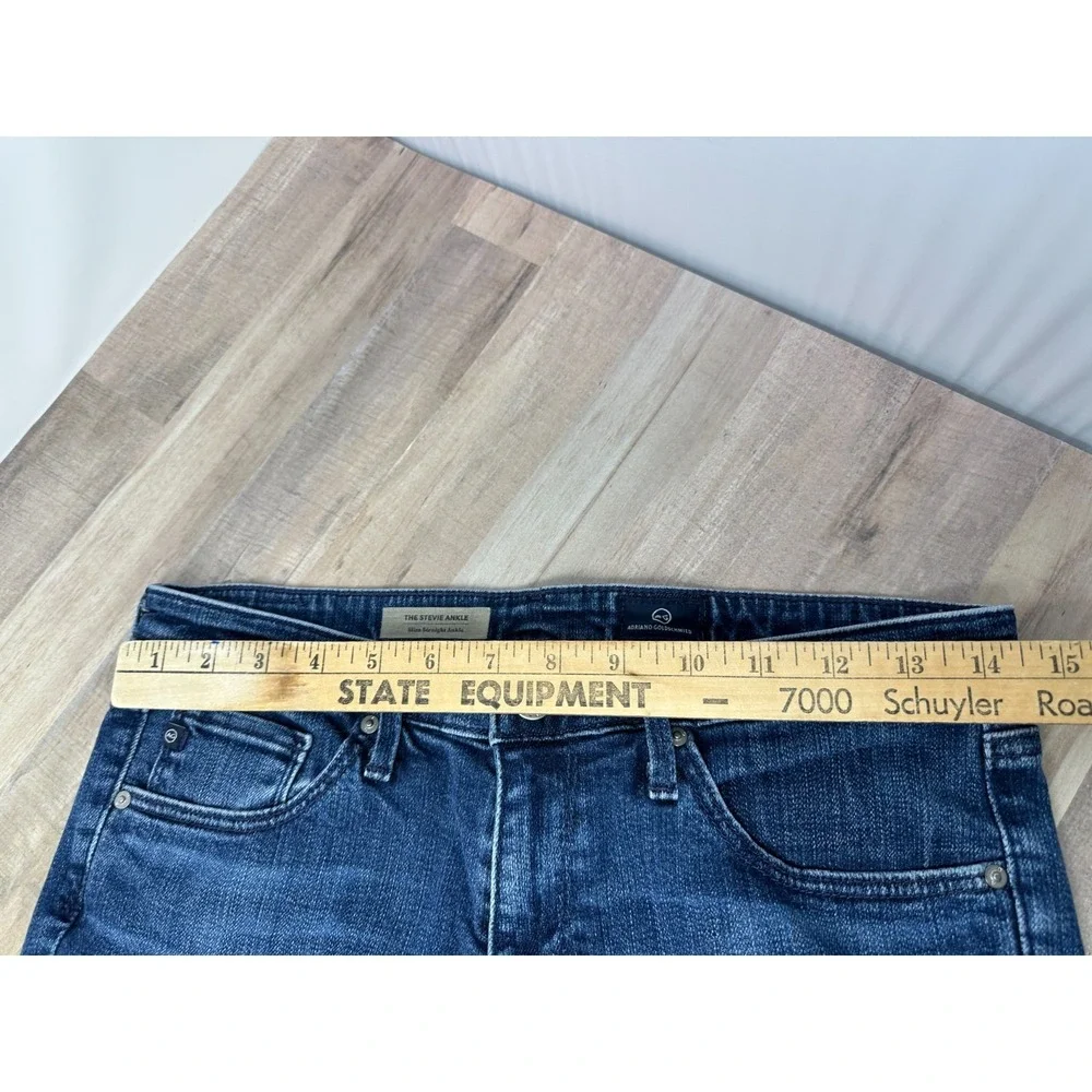 AG‎ Adriano Goldschmied The Stevie Ankle Slim Straight Dark Wash Jeans Women 29R - Picture 7 of 10